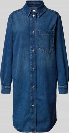 Marc O'Polo Loose Fit Jeanskleid aus Baumwoll-Mix mit Kontrastn&auml;hten in Hellblau, Gr&ouml;&szlig;e XXL