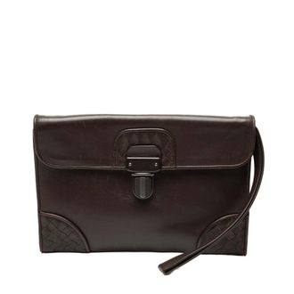 Bottega Veneta Pre-owned Bottega Veneta Intrecciato Trimmed Leather Clutch Unisex NM8MJ4YH4AZMI28Y