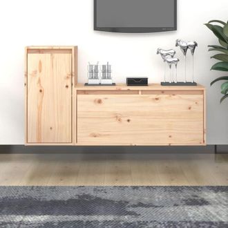 vidaXL Mobili Porta TV 2 pz in Legno Massello di Pino vidaXL