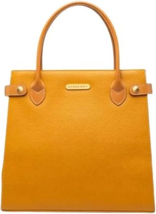 Burberry Pre-owned Leren Handtas - Dames - Vintage Handtas - Geel - ONE Size - Leer - Vintage
