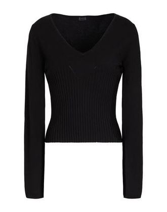 8 by YOOX VISCOSE BLEND V-NECK RIB WAISTBAND TOP