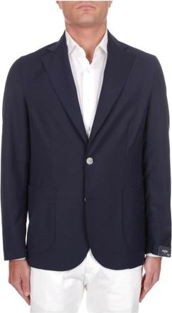 Barba Giacca Easy - Heren - Blazers - Blauw - XL - Jassen