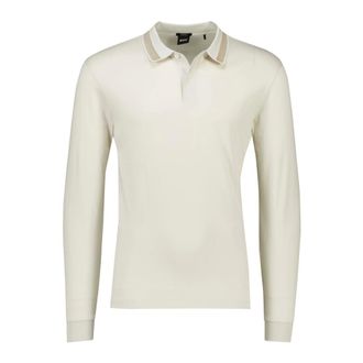 HUGO BOSS Tops, Heren, Beige, 4Xl, Beige Polo Lange Mouw