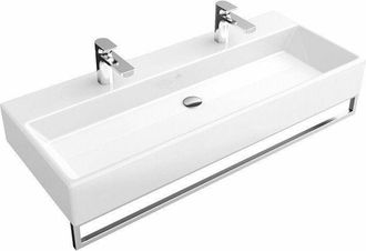 Villeroy & Boch Memento, Lavabos De Pared, 1000 X 470 Mm, Rectangular, Para Dos Grifos Mono-orificio, Orificios Para Grifer&iacute;a Perforados, Sin Rebosadero, Los Modelos 