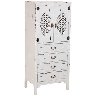Wanderlust Deco Armario de madera con 4 cajones y 2 puertas 60 x 40 x 140h cm