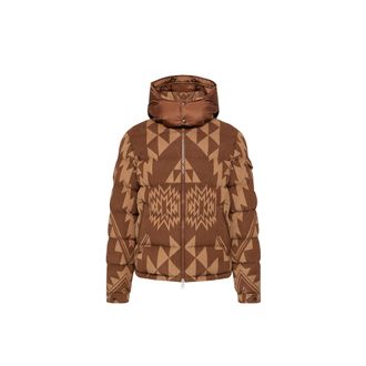 Moncler Moncler Boislune Hooded Corduroy Short Down Jacket, Men, Brown, Size: 2