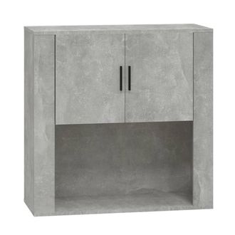 Berkfield Home Wall Cabinet Concrete Grey 80x33x80 cm Engineered Wood | Size: 80 x 33 x 80 cm