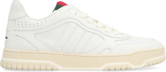 Gucci Womens Re-Web Leather Low-Top Sneakers White Cow Hide Trainers