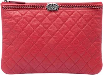 Chanel Pre-owned Vintage Clutch - Dames - Vintage Clutch - Rood - ONE Size - Leer - Vintage