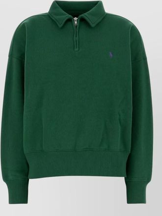 Polo Ralph Lauren cotton blend relaxed fit half zip sweatshirt