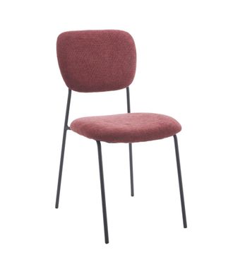 Home Heavenly Pack 4 sillas con patas negras de metal y en poli&eacute;ster rojo