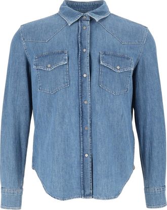 Dondup Blue Denim Button-Down Shirt