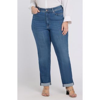 NYDJ Marilyn Cuffed Straight Leg Jeans in Wild River at Nordstrom, Size 16W
