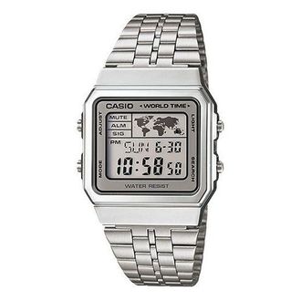 Casio STANDARD Classical Vintage Waterproof Unisex Mens Silver Digital A500WA-7