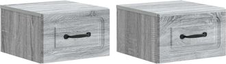 vidaXL Mesita De Noche De Pared 2 Uds. Gris Sonoma 34,5 X 33 X 20 Cm Vidaxl