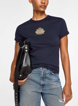 Acne Studios Womens Crest patch navy T-shirt