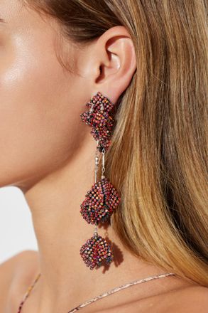 Isabel Marant Asymmetrical Earrings With Shimmering Crystals, Womens, Silver