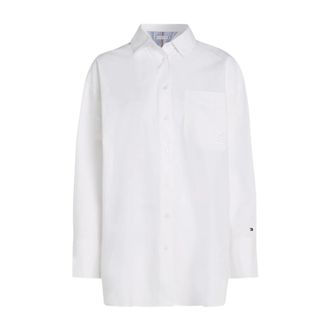 Tommy Hilfiger Dames, Blouses & Shirts, Wit, Maat: M/L Katoen