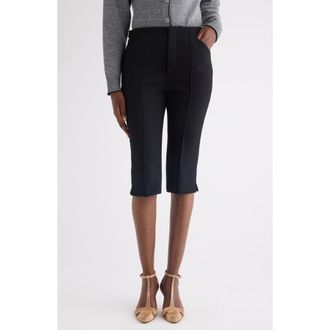 Chlo&eacute; Tailored Wool Crepe Capri Pants in Black at Nordstrom, Size 10 Us