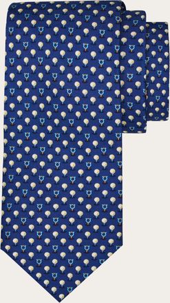 Ferragamo Uomo Cravatta in seta stampa Golf Blu