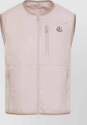 Moncler round neck polyamide vest chest pocket