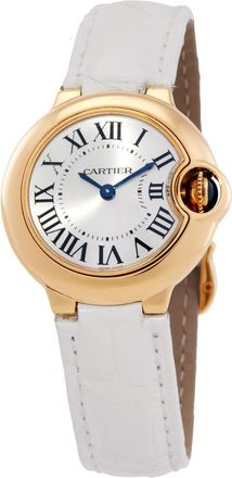 Cartier Pre-owned Cartier Ballon Bleu Silver Dial 18kt Yellow Gold Case Ladies Watch W6900156
