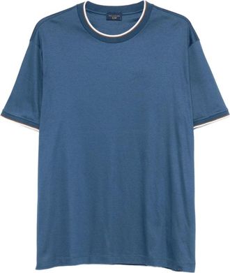 Paul & Shark Tops, Heren, Blauw, 4Xl, Katoen, Casual Geweven T-shirt in Katoen Lyocell