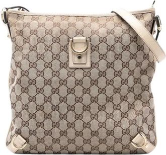 Gucci Pre-owned Cross Body Bags, female, Beige, Size: ONE SIZE Pre-owned Canvas Crossbody Bag