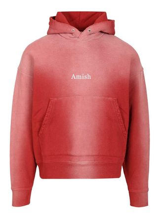 Amish Cotton Hoodie Sweatshirts Rosso-Uomo
