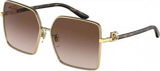 Dolce & Gabbana Gross Grain Zonnebril - Dames - Zonnebrillen - Bruin - 60 MM - Accessoires