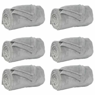 vidaXL Mantitas De Sof&aacute; 6 Pcs Gris 130 X 150 Cm Lana Vidaxl