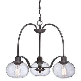 Netlighting Trilogy Multi Arm Chandelier 3 Light Old Bronze Finish E27 in Brown
