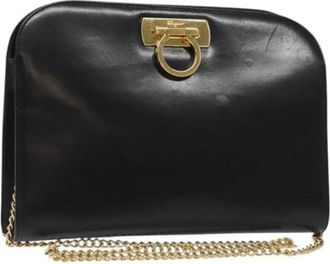Ferragamo Tweedehands leren schoudertassen - Dames - Vintage Schoudertas - Zwart - ONE Size - Leer - Vintage