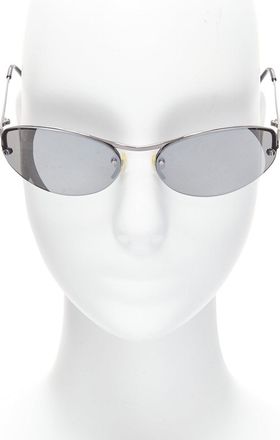 Versace N17 89M/247 Greca leg grey lens futuristic oval sunglasses