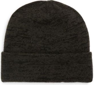 Frenckenberger Big Cashmere & Wool Beanie in Black Olive /Black at Nordstrom