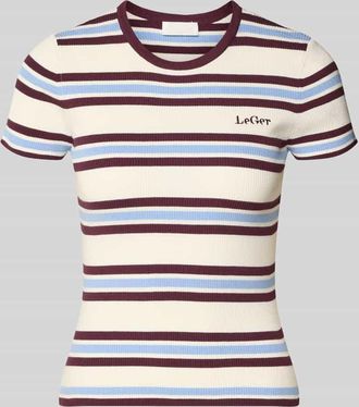 LeGer By Lena Gercke T-Shirt mit Logo-Stitching Modell Danielle in Beige, Gr&ouml;&szlig;e 38