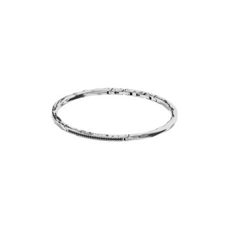 John Richmond Rigide Armband met Gehamerde Afwerking en Sprankelende Details - Dames - Accessoires - Grijs - Maat: ONE Size