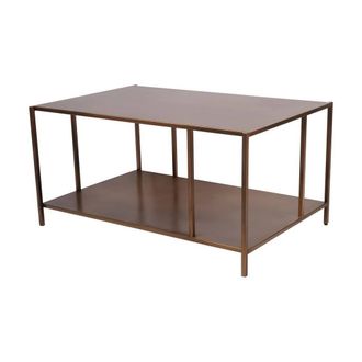 The Libra Company Brooks Coffee Table Brushed Champagne - Iron - L60 x W90 x H45.5 cm in Brown