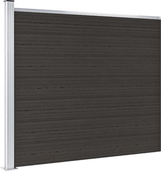 vidaXL Panel De Valla Wpc Negro 175x146 Cm Vidaxl