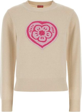 Kenzo Beige Round Neck Logo Sweater