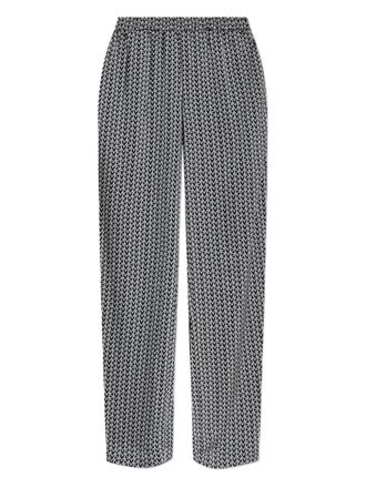 Michael Kors chevron-print trousers - women - Polyester/Polyester - L - Black