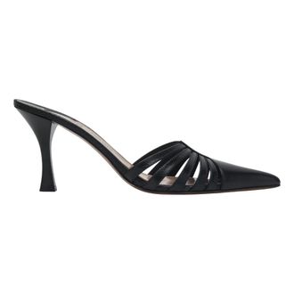 PARIS TEXAS Nadia Mule Sandaal met Lage Hak - Dames - Muiltjes - Zwart - 37 1/2 EU - Leer - Schoenen