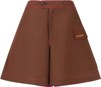 Marni Shorts con applicazione logo - Marrone