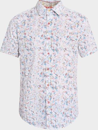 Robert Graham Mens Elgar Seersucker Short-Sleeve Shirt
