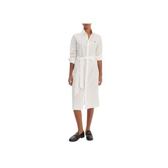 Polo Ralph Lauren Shirt Dress - Dames - Shirt Kleedjes - Wit - XL - Katoen - Kleedjes