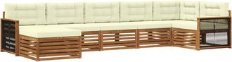vidaXL Conjunto De Sof&aacute;s De Exterior 7 Uds. Natural Y Crema Vidaxl