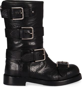 Dolce & Gabbana Leather Biker Boots