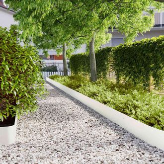 Berkfield Home Lawn Edgings 30 pcs White 20x103 cm Cold-rolled Steel in Green