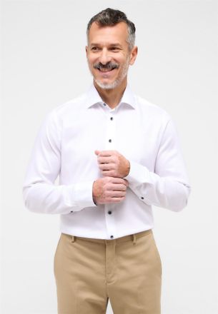Eterna Langarmhemd ETERNA SLIM FIT, Herren, Gr. 39, Normalgr&ouml;ssen, weiss (wei&szlig;), 40% Baumwolle, 4% Elasthan, 56% Lyocell, schmal, Manschette, Hemden Langarmh