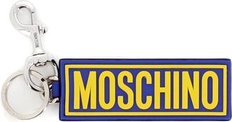 Moschino Contrast Logo Sleutelhanger Blauw/Geel Rubber - Heren - Sleutelhangers & Tashangers - Blauw - ONE Size - Leer - Accessoires